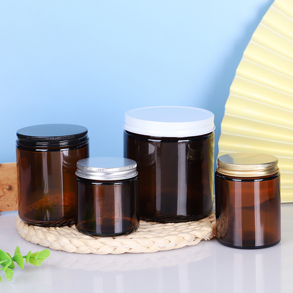 Amber Jar Candle - 250 ml bruin en amber ronde