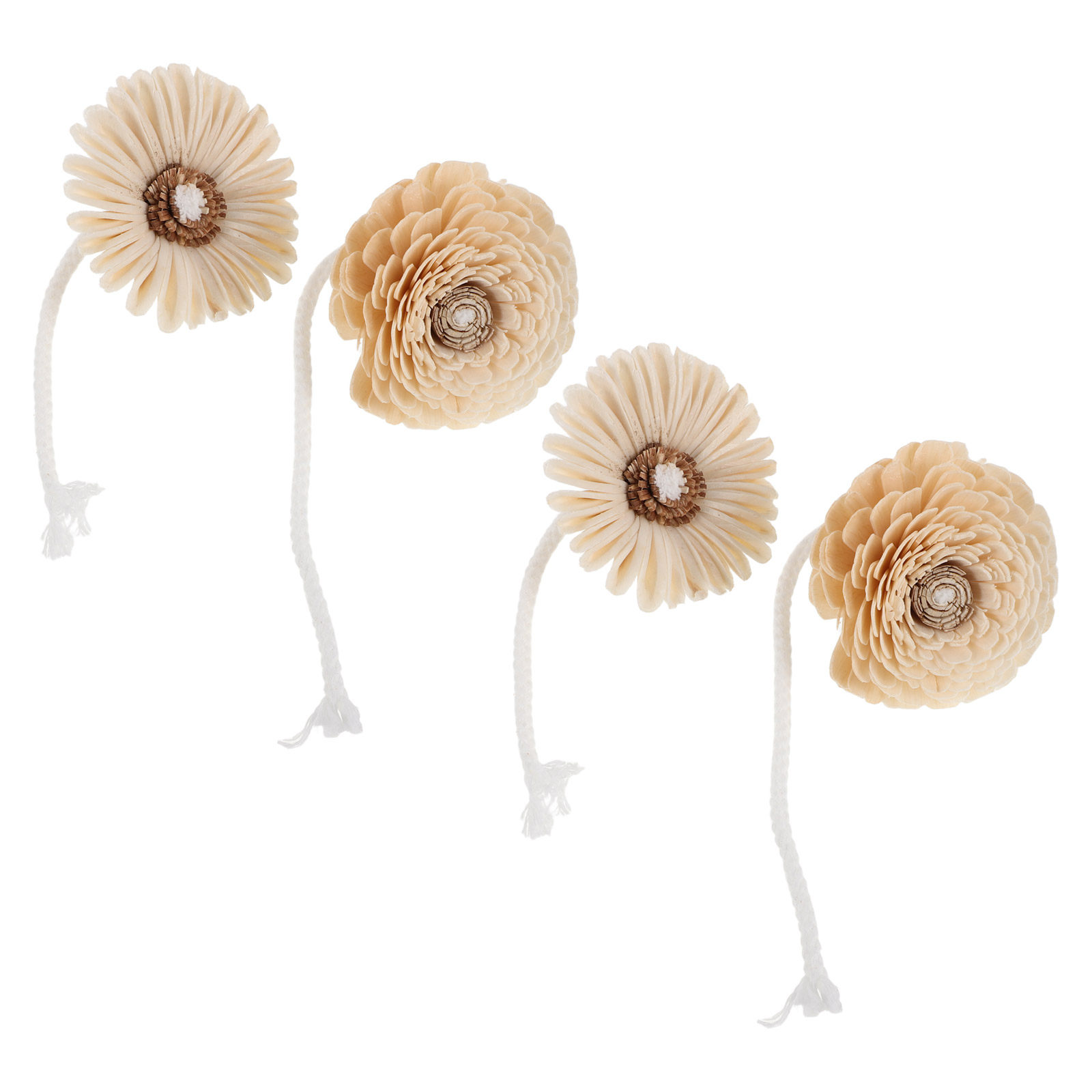 Home Fragrance Leather Diffuser - 4 stuks geurverspreider met gesimuleerde rozenbloemen,