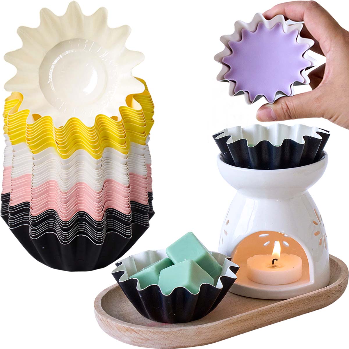 Home Fragrance Edg - 10 stuks golfrand wax gecoate papieren