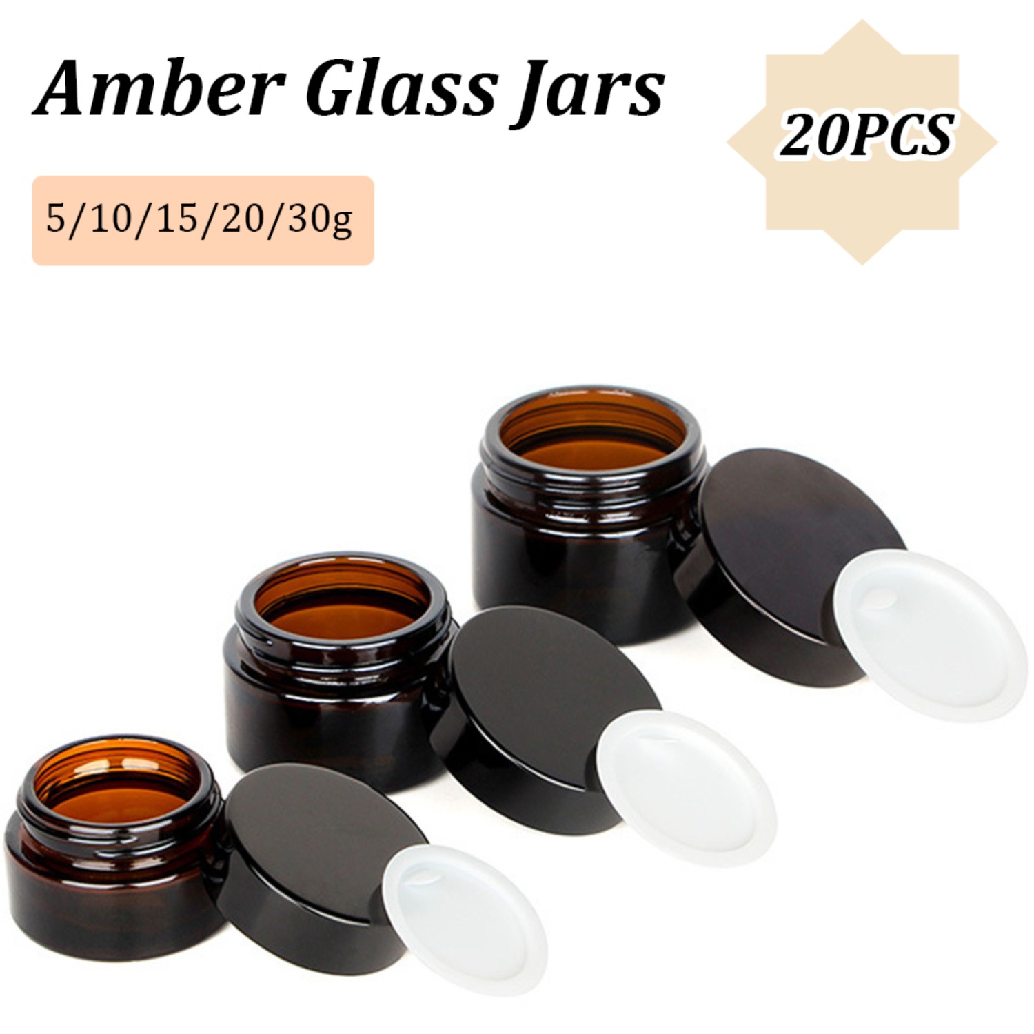 Amber Jar Candle - 20 STKS Kleine Amber Glazen Potten