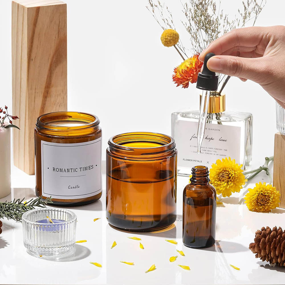 8oz Amber glazen potjes met zw - Amber Jar Candle recensie en prijs